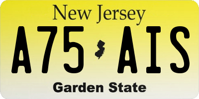 NJ license plate A75AIS