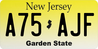 NJ license plate A75AJF