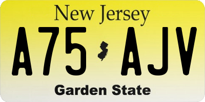 NJ license plate A75AJV