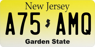 NJ license plate A75AMQ