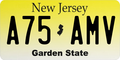 NJ license plate A75AMV