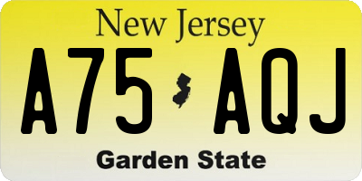 NJ license plate A75AQJ