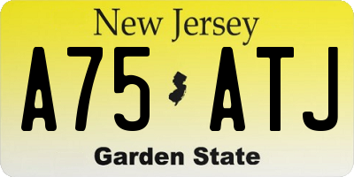 NJ license plate A75ATJ
