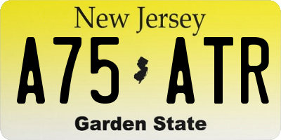 NJ license plate A75ATR