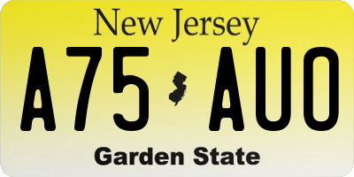 NJ license plate A75AUO