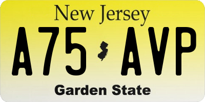 NJ license plate A75AVP