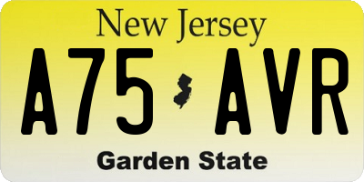 NJ license plate A75AVR