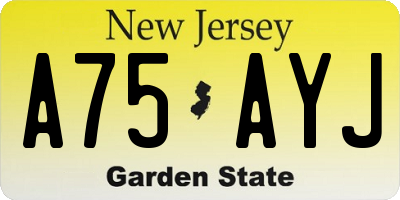 NJ license plate A75AYJ