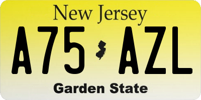 NJ license plate A75AZL