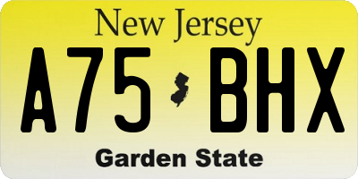 NJ license plate A75BHX