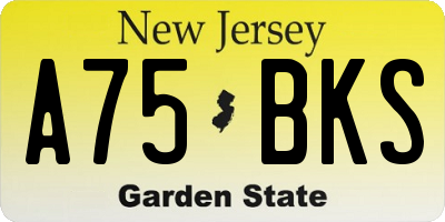 NJ license plate A75BKS