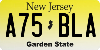 NJ license plate A75BLA
