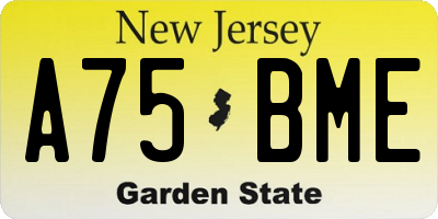 NJ license plate A75BME
