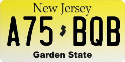 NJ license plate A75BQB