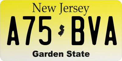 NJ license plate A75BVA