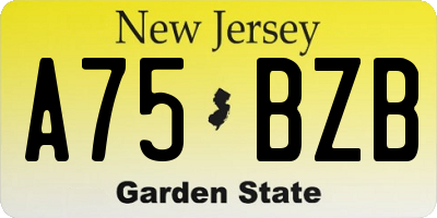 NJ license plate A75BZB