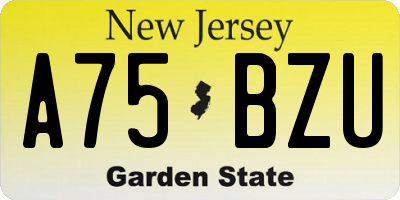 NJ license plate A75BZU