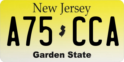 NJ license plate A75CCA