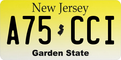 NJ license plate A75CCI