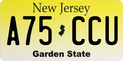 NJ license plate A75CCU