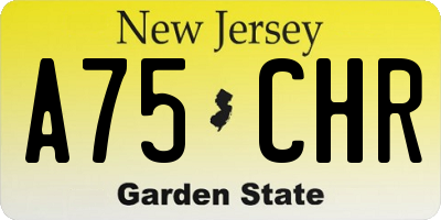 NJ license plate A75CHR