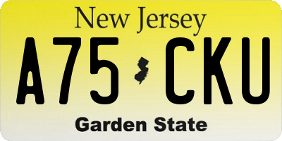 NJ license plate A75CKU