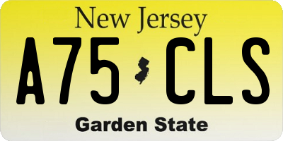 NJ license plate A75CLS