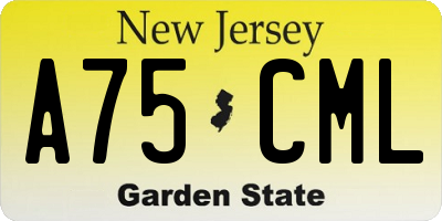 NJ license plate A75CML