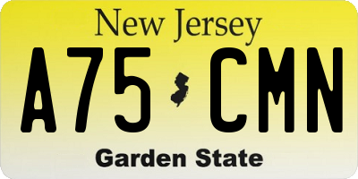 NJ license plate A75CMN