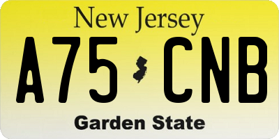 NJ license plate A75CNB