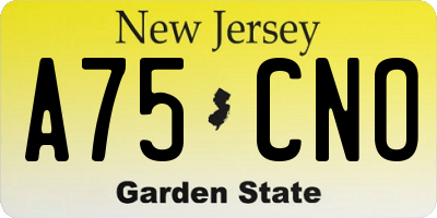 NJ license plate A75CNO