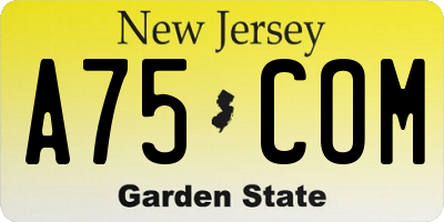 NJ license plate A75COM