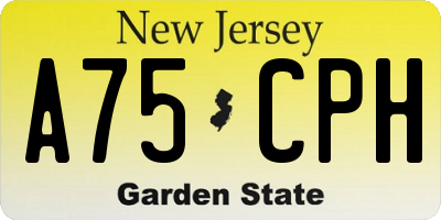 NJ license plate A75CPH