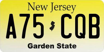 NJ license plate A75CQB