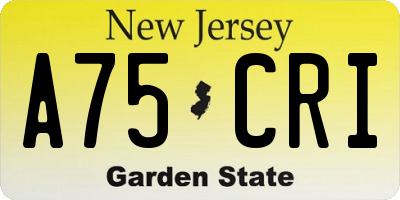 NJ license plate A75CRI
