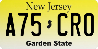 NJ license plate A75CRO