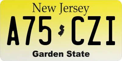 NJ license plate A75CZI