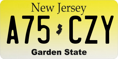 NJ license plate A75CZY
