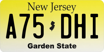 NJ license plate A75DHI