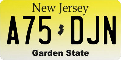 NJ license plate A75DJN