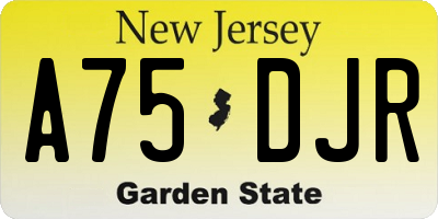 NJ license plate A75DJR