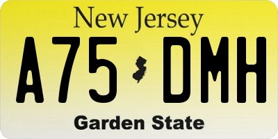 NJ license plate A75DMH