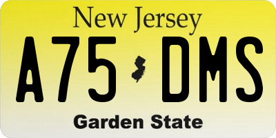 NJ license plate A75DMS