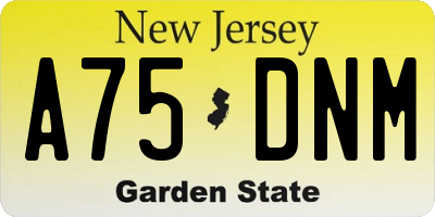 NJ license plate A75DNM