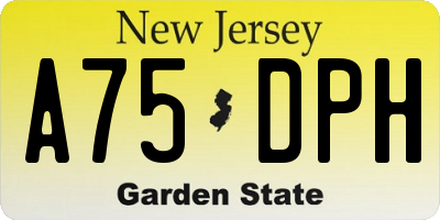 NJ license plate A75DPH