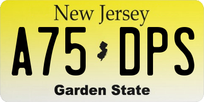 NJ license plate A75DPS