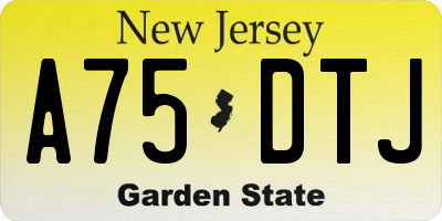 NJ license plate A75DTJ