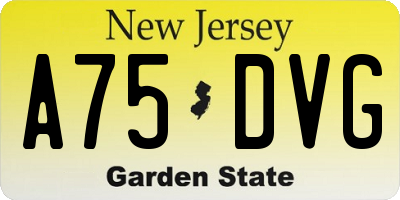 NJ license plate A75DVG