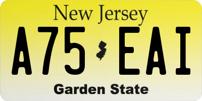NJ license plate A75EAI