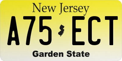 NJ license plate A75ECT
